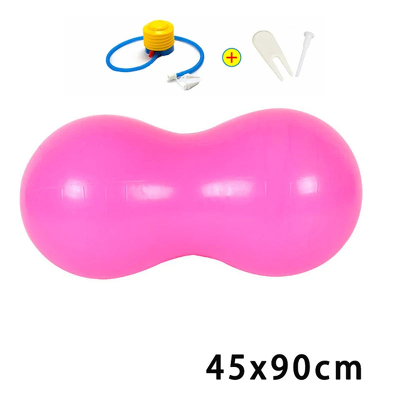 Anti-Burst Peanut Yoga Ball, Fitness Capsule, Balance Balls with Pump, Home Exercise Equipment, Gym Workout Training, THANKSLEE