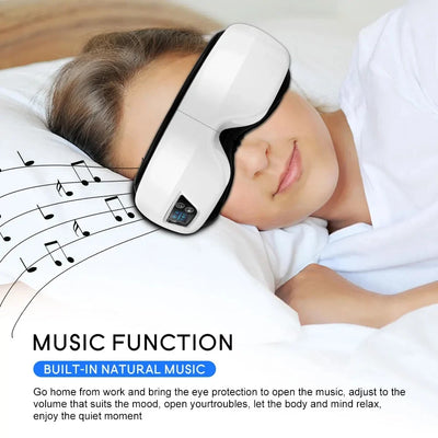 Eye Massager 6D Smart Airbag Vibration Eye Care Instrument Hot Compress Bluetooth Eye Massage Glasses Fatigue Pouch & Wrinkle - Jscomfortzstore