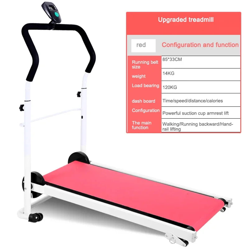 Treadmill Home Small Fitness Equipment Mini Folding Style Lengthened Stepper Three-in-one Multi-function Manual Adjustment XB - Jscomfortzstore