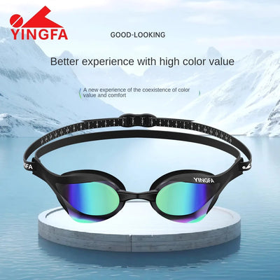 Yingfa Professional Swimming Goggles  Waterproof Racing Electroplating Anti-Fog Diving Glasses With Replaceable nose buckle - Jscomfortzstore