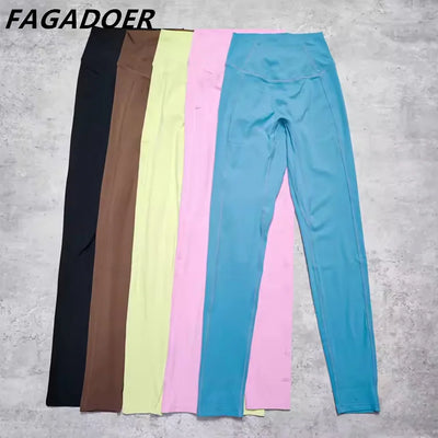 FAGADOER Candy Color Sporty 2pcs Sets Outfits Quality Stretchy Tracksuit Female Workout Streetwear Jacket + Leggings  Pants Suit - Jscomfortzstore