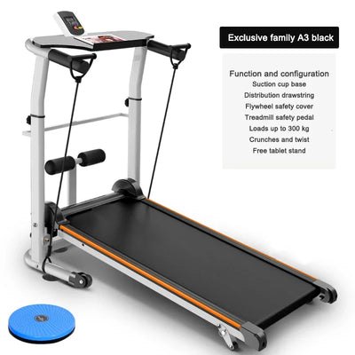 Treadmill Home Small Fitness Equipment Mini Folding Style Lengthened Stepper Three-in-one Multi-function Manual Adjustment XB - Jscomfortzstore