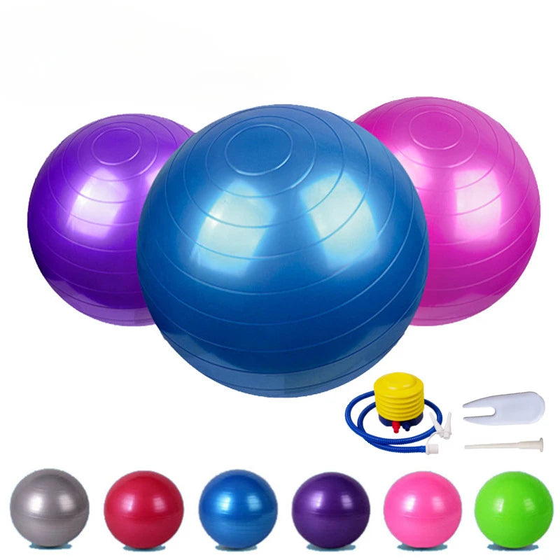 Sports Yoga Balls Balance Pilates Fitness Ball with Pump Anti-Burst & Anti-Slip Gym Exercise Workout Body Building Massage - Jscomfortzstore