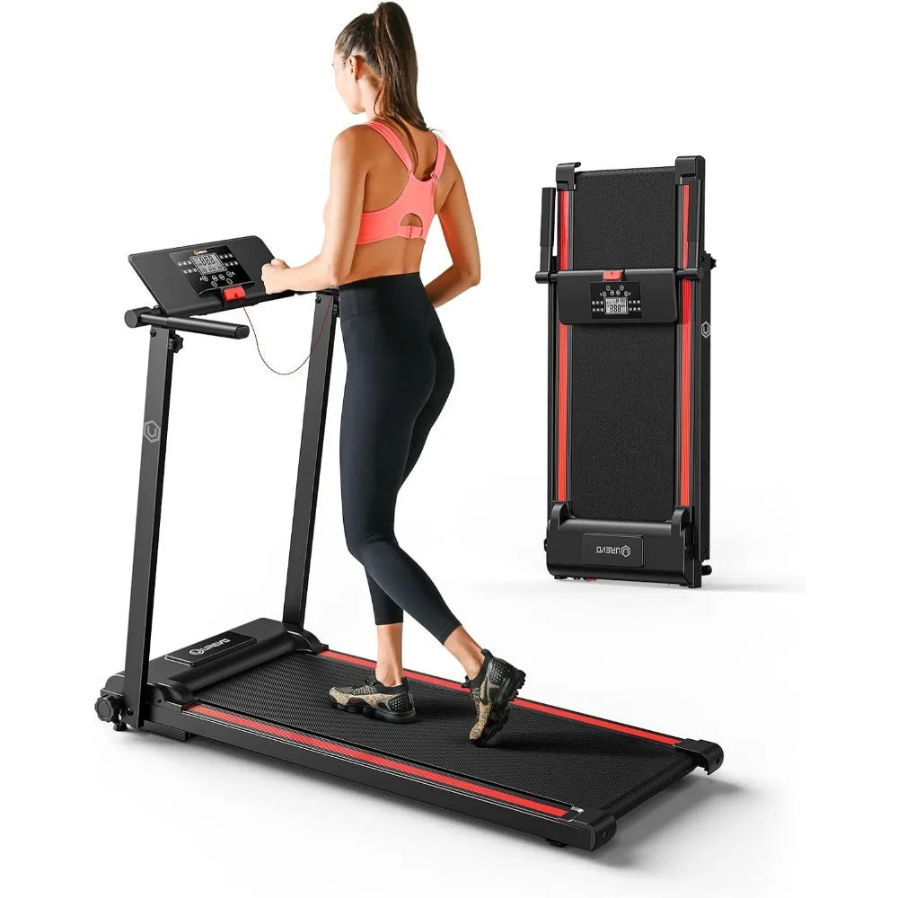 Folding Treadmill, 2.25HP Home Treadmill with 12 HIIT Modes, Compact Mini Treadmill, LCD Display, Easy to Fold - Jscomfortzstore