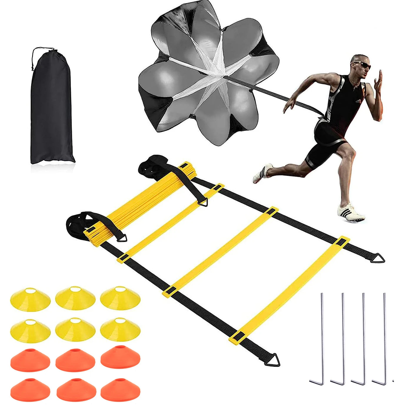 Flexibility Speed Soccer Training Equipment Set Agility Speed Ladder Parachute Exerciser Sport Obstacles Football Accessories - Jscomfortzstore