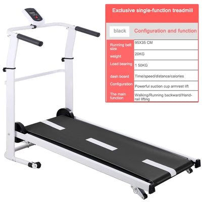 Treadmill Home Small Fitness Equipment Mini Folding Style Lengthened Stepper Three-in-one Multi-function Manual Adjustment XB - Jscomfortzstore