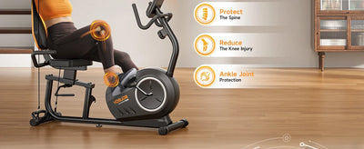 Recumbent Exercise Bike for Home Use with Resistance Bands-Recumbent Bike with Smart Workout APP, Comfortable Seat, P - Jscomfortzstore