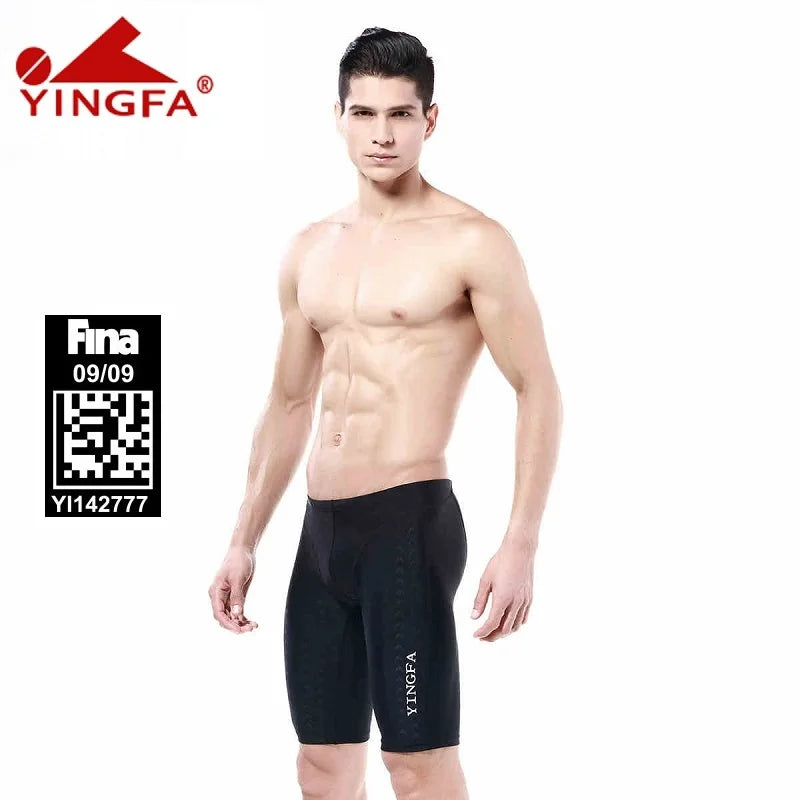 Yingfa FINA ApprovedCompetition Racing Swimwear Men Swimming Trunks Men's Swimming Sharkskin Swimsuit Men Training Jammer 9205 - Jscomfortzstore