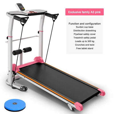 Treadmill Home Small Fitness Equipment Mini Folding Style Lengthened Stepper Three-in-one Multi-function Manual Adjustment XB - Jscomfortzstore