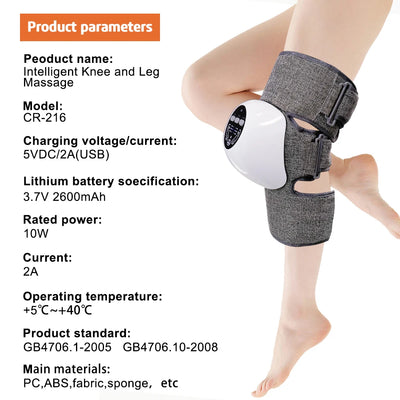 12-Mode Dual Channel EMS Knee Massager 12mode Knee Massager