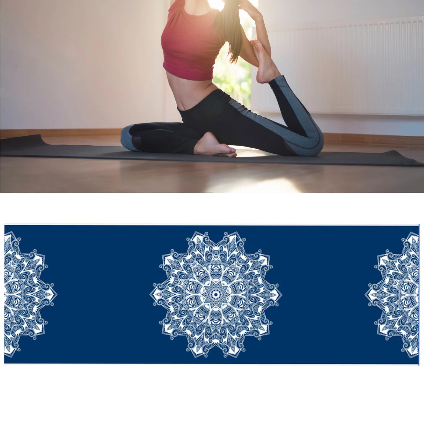 Hot Yoga Mat Towel 185*61cm Printed Yoga Towel Non slip Fitness Workout Mat Cover For Pilates Gym Yoga Blankets - Jscomfortzstore