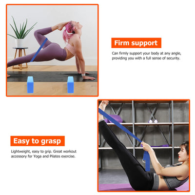 Yoga Training Kit Block Tension Band Accessories Fitness Exercise Bands Miss Stretch Strap - Jscomfortzstore