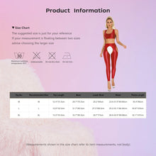 Load image into Gallery viewer, Womens Glossy Sportswear Outfit Sexy U Neck Crop Top with Pantyhose Tights Vest and Leggings Pants Slim Fit Yoga Club Dancewear
