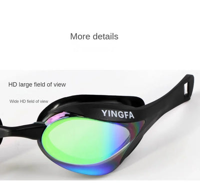 Yingfa Professional Swimming Goggles  Waterproof Racing Electroplating Anti-Fog Diving Glasses With Replaceable nose buckle - Jscomfortzstore