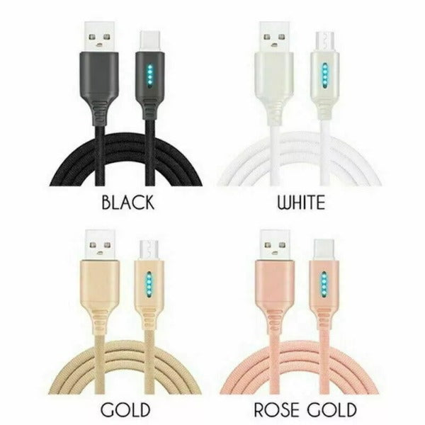 Auto Cut-off Fast Charging Nylon Cable - Jscomfortzstore