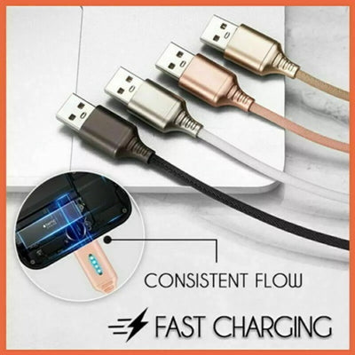 Auto Cut-off Fast Charging Nylon Cable - Jscomfortzstore