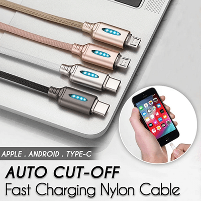 Auto Cut-off Fast Charging Nylon Cable - Jscomfortzstore