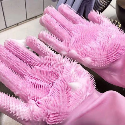 Silicone dish washing gloves