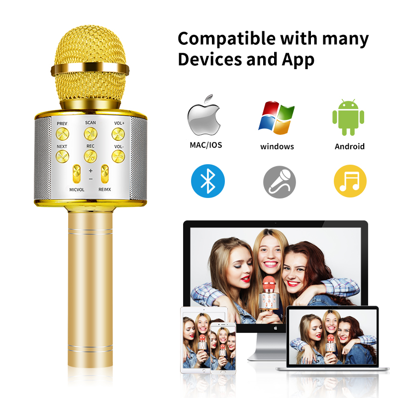 Wireless Bluetooth 3-In-1 Karaoke Mic Speaker - Jscomfortzstore